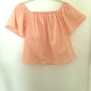 Express Shoulder Crop Top Coral Pink